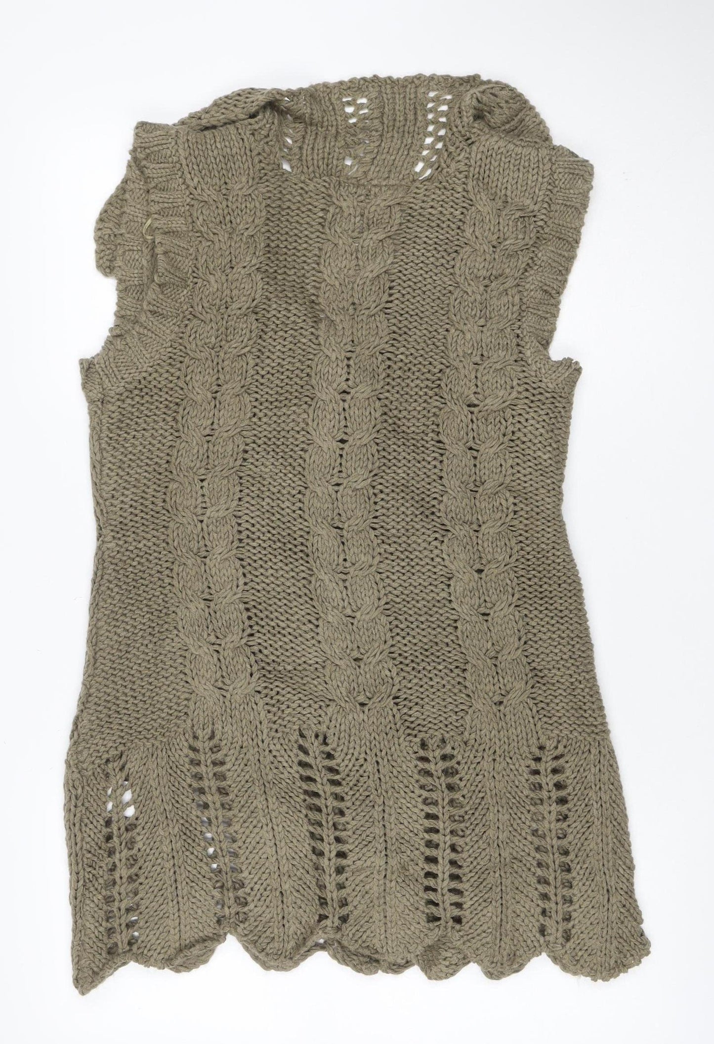 Fransa Women’s Grey XL Cable Knit Button Cardigan Long Sleeve