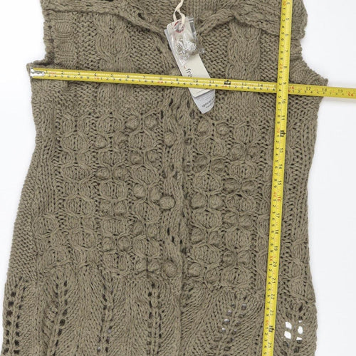 Fransa Women’s Grey XL Cable Knit Button Cardigan Long Sleeve