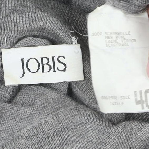 JOIBIS Women’s Grey Merino Wool Roll Neck Tunic Jumper Size 40