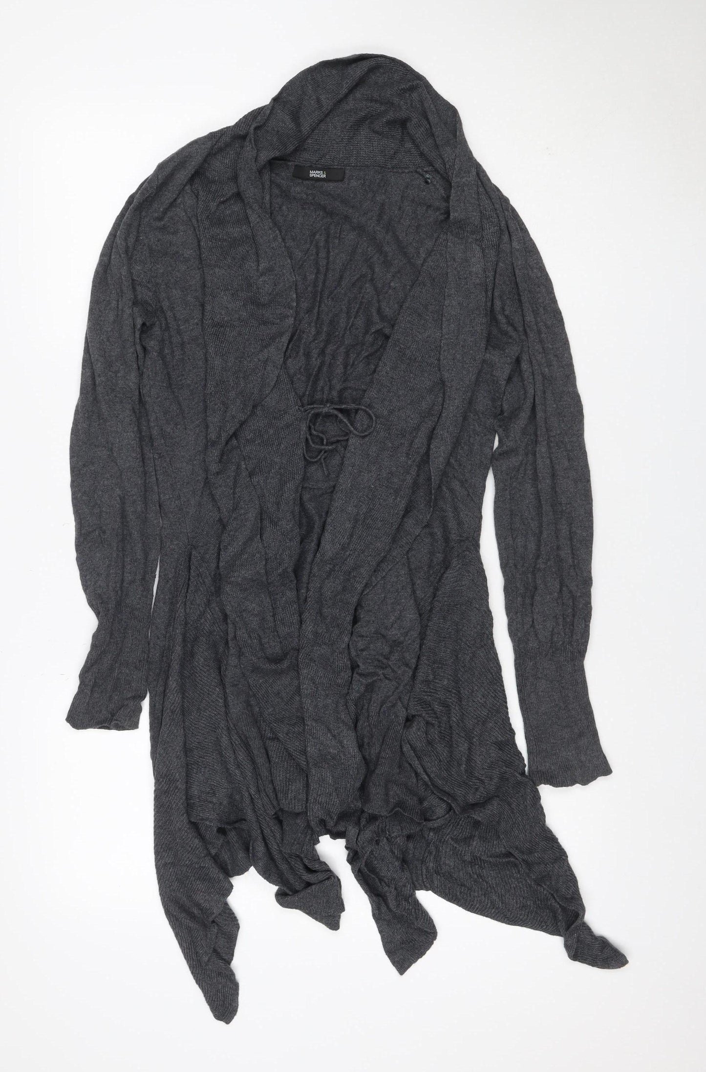 Marks and Spencer Women's Grey UK 10 Open Long Sleeve Cardigan