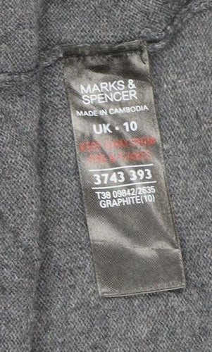 Marks and Spencer Women's Grey UK 10 Open Long Sleeve Cardigan
