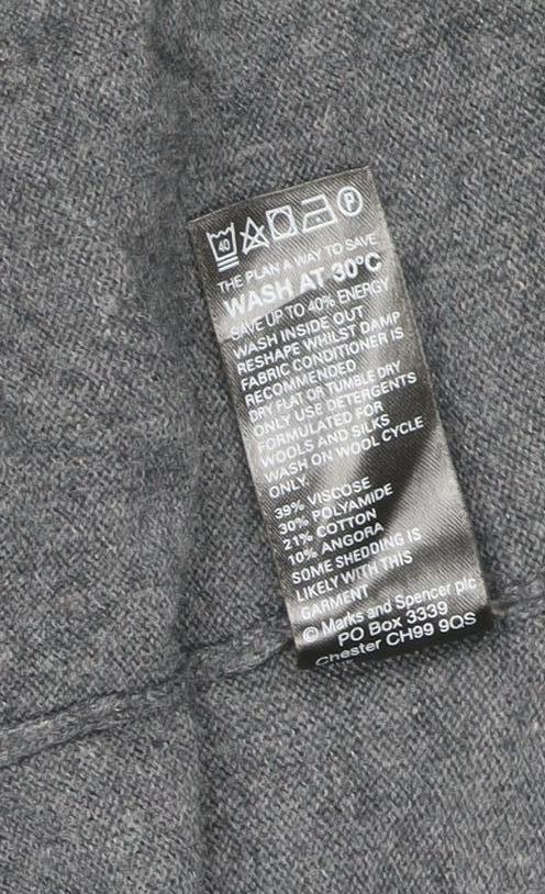 Marks and Spencer Women's Grey UK 10 Open Long Sleeve Cardigan