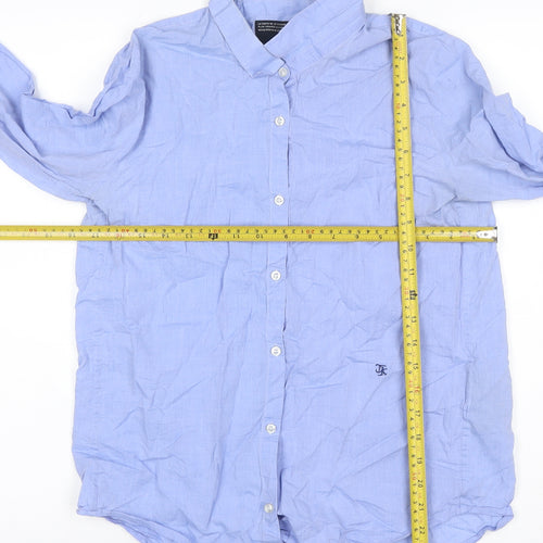The Kooples Men Blue M Cotton Button-Down Long Sleeve Shirt