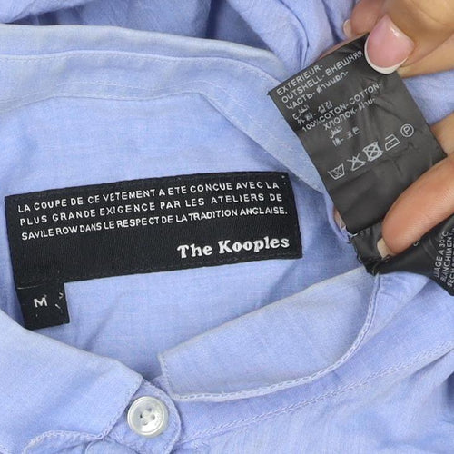 The Kooples Men Blue M Cotton Button-Down Long Sleeve Shirt