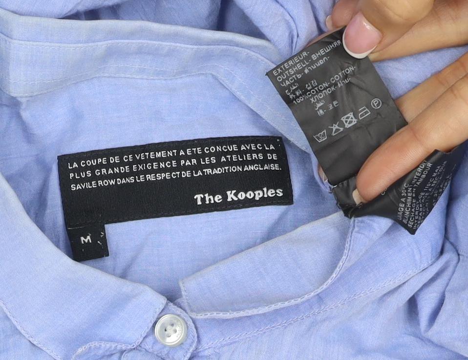 The Kooples Men Blue M Cotton Button-Down Long Sleeve Shirt