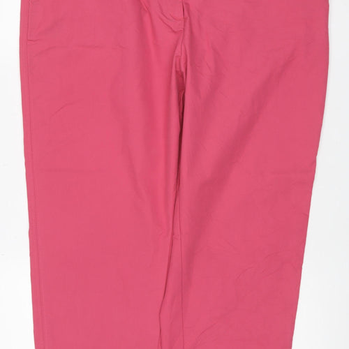 Marks & Spencer Women Pink Size 20 Cotton Blend Straight Trousers