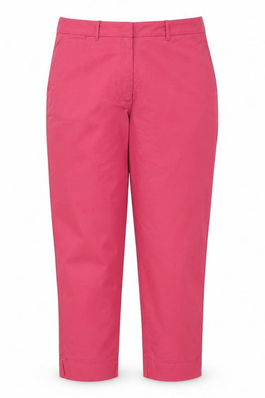 Marks & Spencer Women Pink Size 20 Cotton Blend Straight Trousers