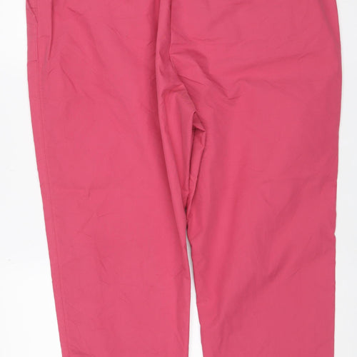 Marks & Spencer Women Pink Size 20 Cotton Blend Straight Trousers