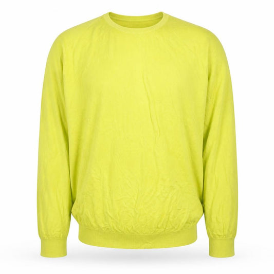 John Smedley Men’s Yellow 2XL Sea Island Cotton Crew Neck Pullover Jumper