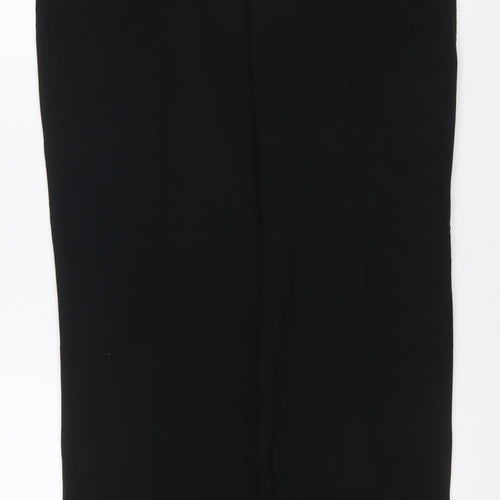 Marks and Spencer Women Black UK 12 Long Wide-Leg Stretch Trousers