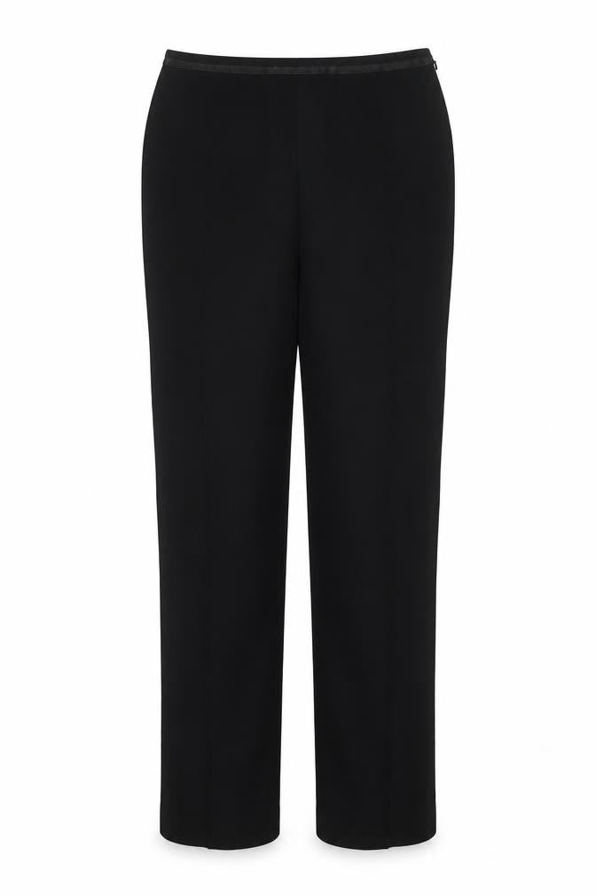 Marks and Spencer Women Black UK 12 Long Wide-Leg Stretch Trousers