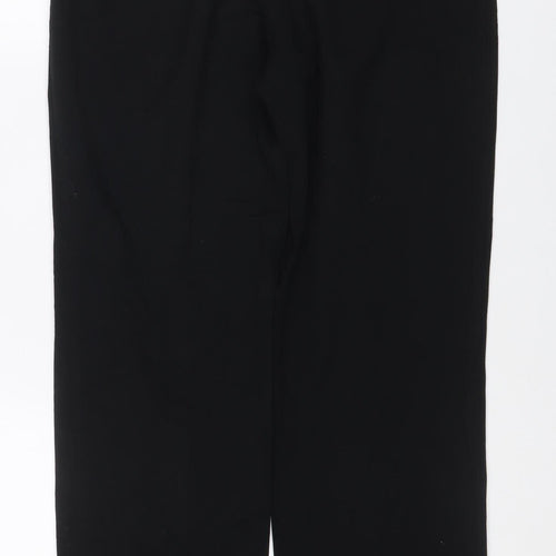 Marks and Spencer Women Black UK 12 Long Wide-Leg Stretch Trousers