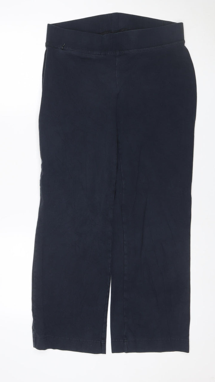 Land's End Women Black 10-12 Petite Bootcut Stretch Leggings