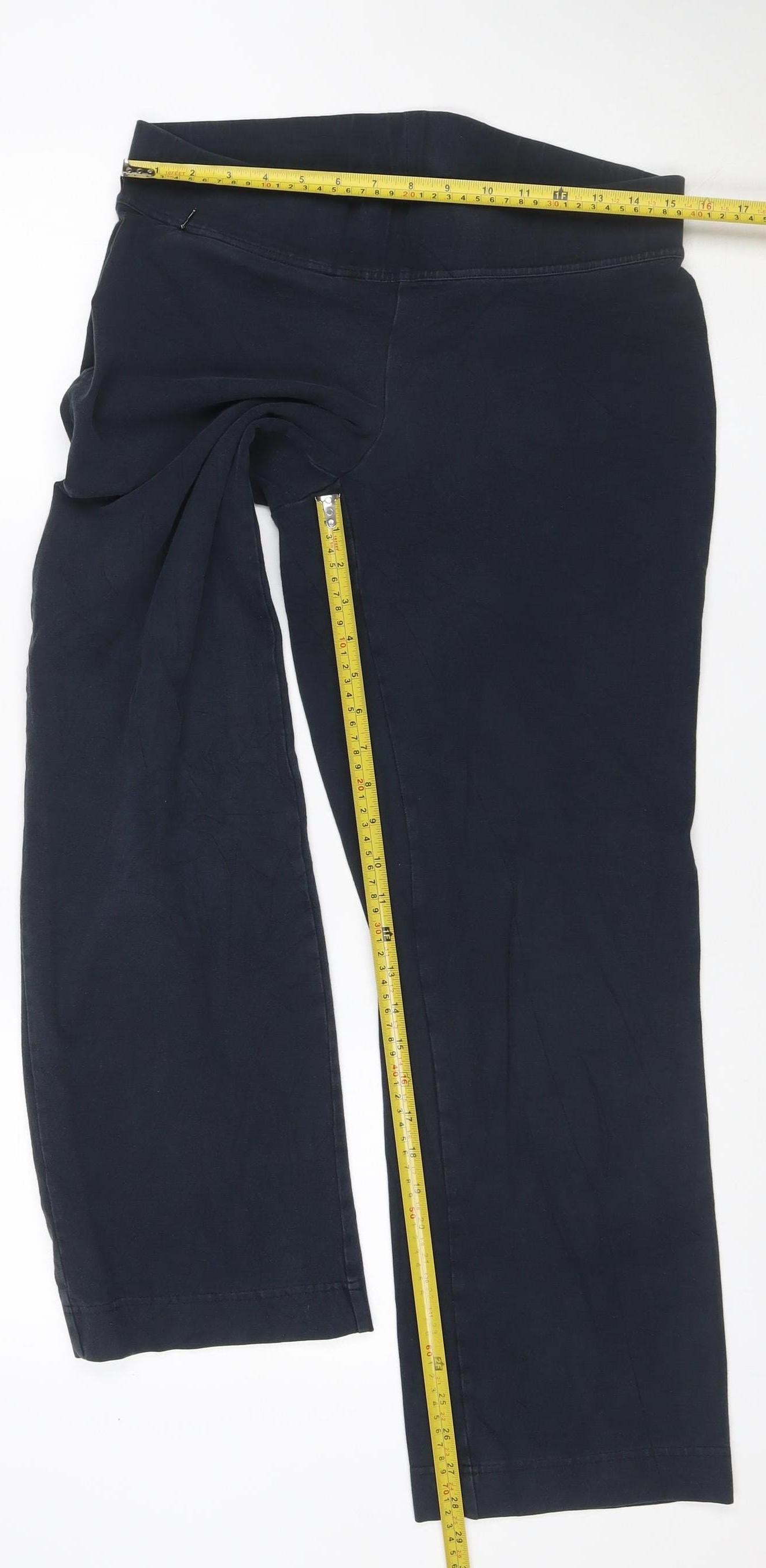 Land's End Women Black 10-12 Petite Bootcut Stretch Leggings