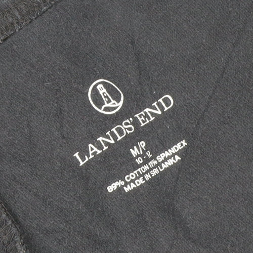Land's End Women Black 10-12 Petite Bootcut Stretch Leggings