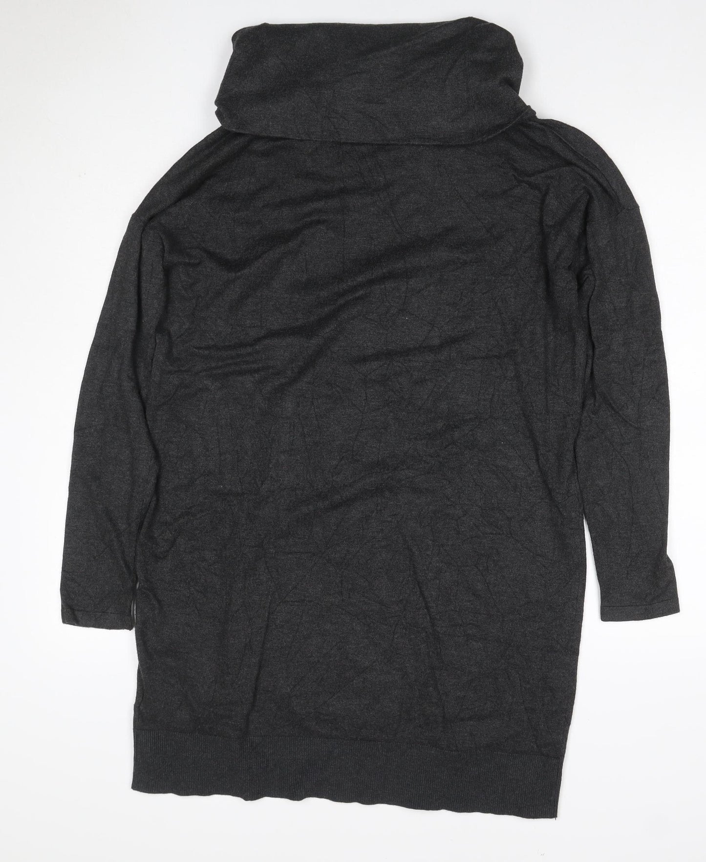 Phase Eight Women’s Grey Cowl Neck Button Tunic Jumper Size 14