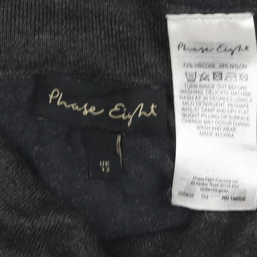 Phase Eight Women’s Grey Cowl Neck Button Tunic Jumper Size 14