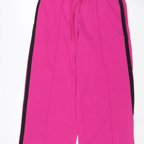 M&S Women’s Pink UK 16 Short Jogger Trousers Side Stripe Stretch