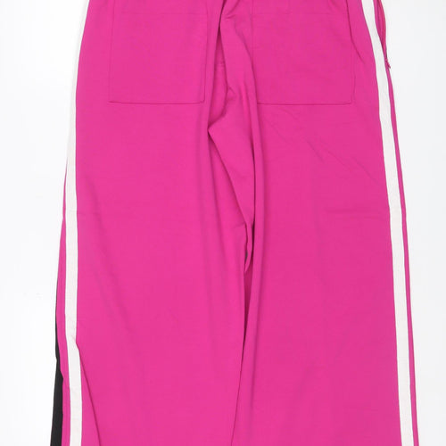 M&S Women’s Pink UK 16 Short Jogger Trousers Side Stripe Stretch