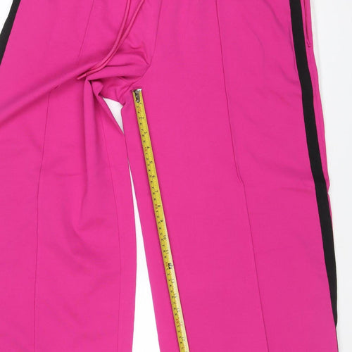 M&S Women’s Pink UK 16 Short Jogger Trousers Side Stripe Stretch