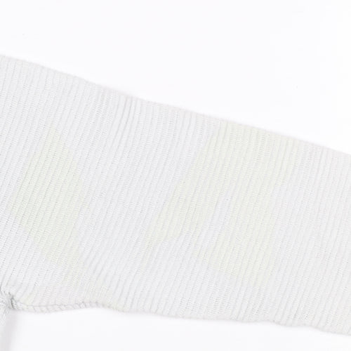Pull&Bear Men’s White M Crew Neck Cotton Blend Knit Pullover Jumper