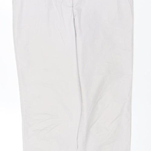 M&S Women’s Grey UK 10 Short Straight Leg Cotton Blend Trousers