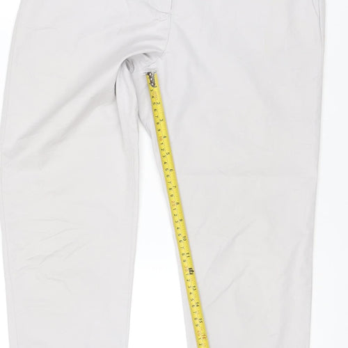 M&S Women’s Grey UK 10 Short Straight Leg Cotton Blend Trousers