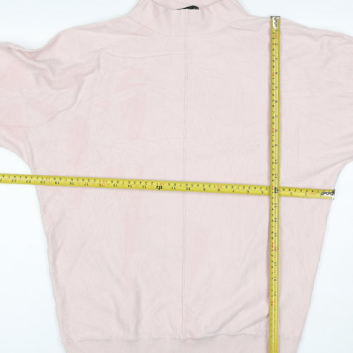 Phase Eight Women Pink M High Neck Button Cuff Viscose Blend Jumper