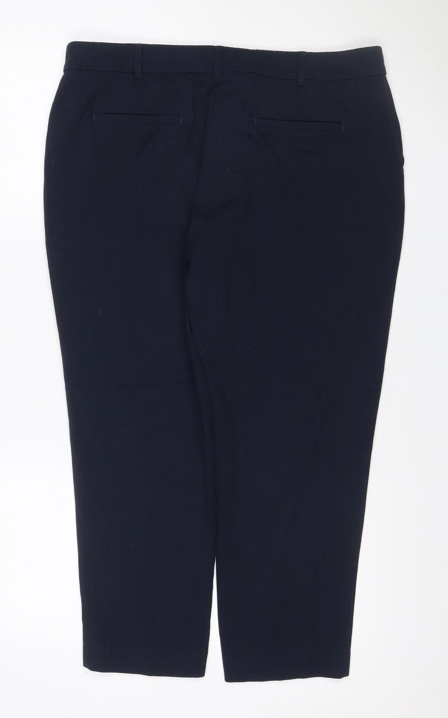Marks and Spencer Women's Navy Size 16 Tailored Straight Trousers