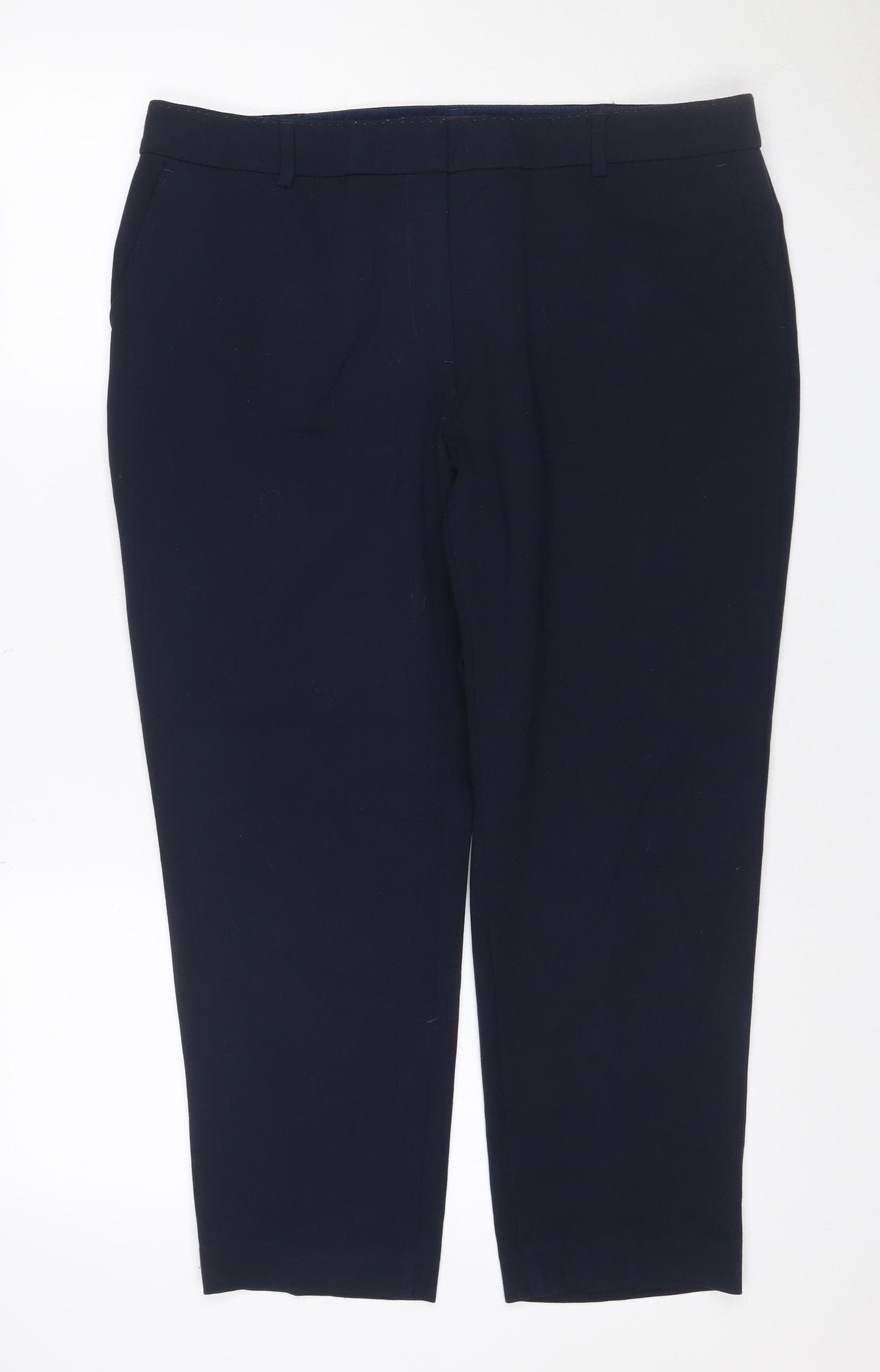 Marks and Spencer Women's Navy Size 16 Tailored Straight Trousers
