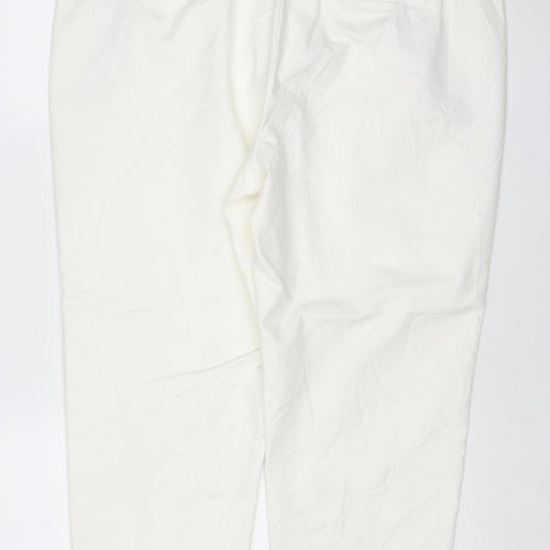 Marks & Spencer Women’s White UK 20 Regular Straight Cotton Trousers