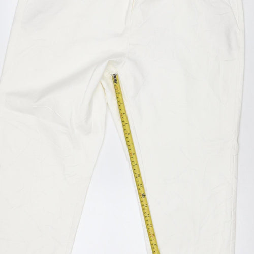 Marks & Spencer Women’s White UK 20 Regular Straight Cotton Trousers