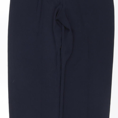 Marks & Spencer Women Navy UK 14 Straight Leg Tailored Trousers