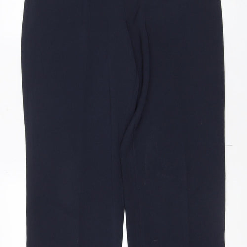 Marks & Spencer Women Navy UK 14 Straight Leg Tailored Trousers