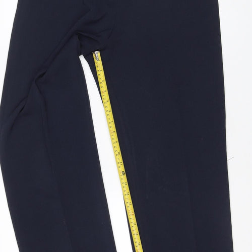 Marks & Spencer Women Navy UK 14 Straight Leg Tailored Trousers
