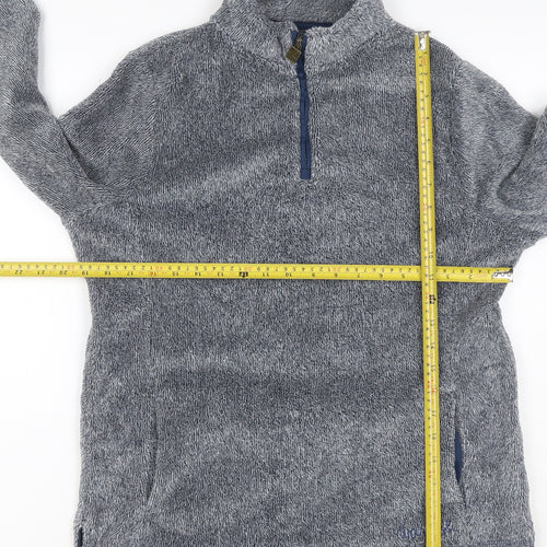 Weird Fish Women Grey Size 14 Henley 1/4 Zip Fleece Sweatshirt