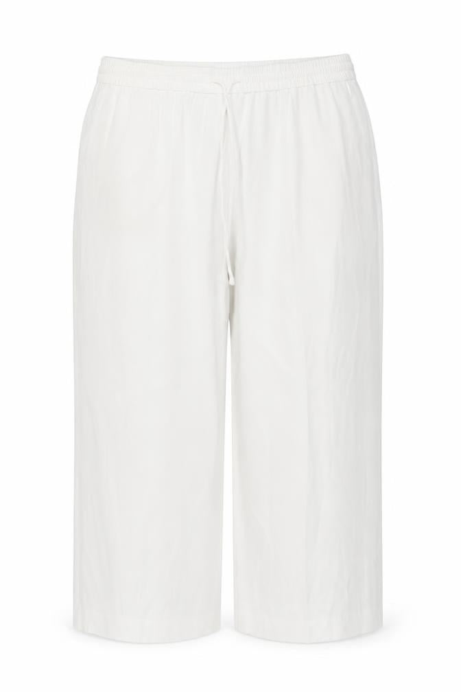Front view of Marks & Spencer Women’s White UK 22 Wide Leg Drawstring Trousers
