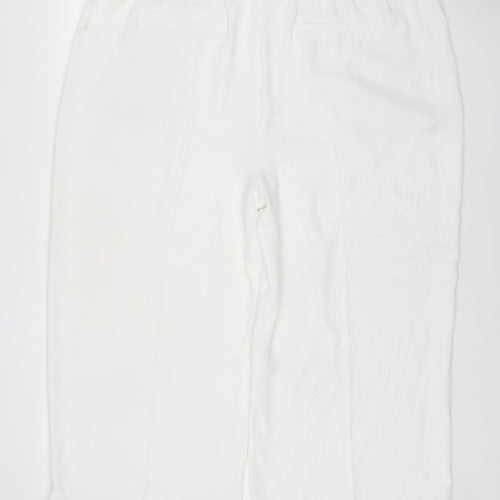 M&S Women’s White UK 22 Wide Leg Drawstring Trousers