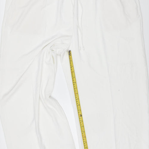 M&S Women’s White UK 22 Wide Leg Drawstring Trousers