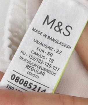 M&S Women’s White UK 22 Wide Leg Drawstring Trousers
