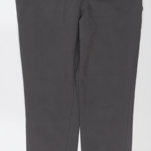 Laura Ashley Women Grey UK 14 Straight Leg Stretch Dress Trousers