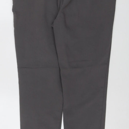 Laura Ashley Women Grey UK 14 Straight Leg Stretch Dress Trousers