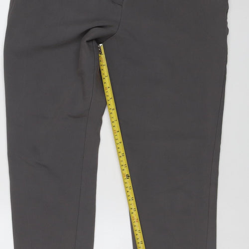 Laura Ashley Women Grey UK 14 Straight Leg Stretch Dress Trousers