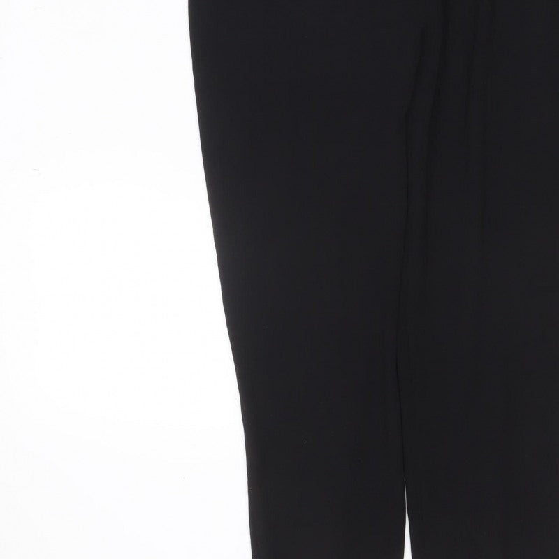 H&M Women Black UK 6 Long Sleeve V-Neck Tailored Straight Leg Jumpsuit
