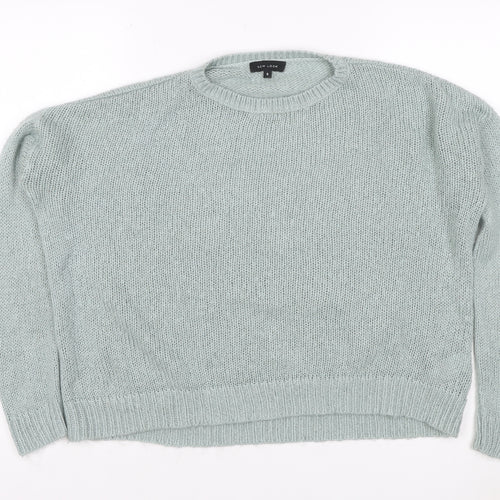 New Look Women Green Size S Chunky Knit Crew Neck Raglan Jumper
