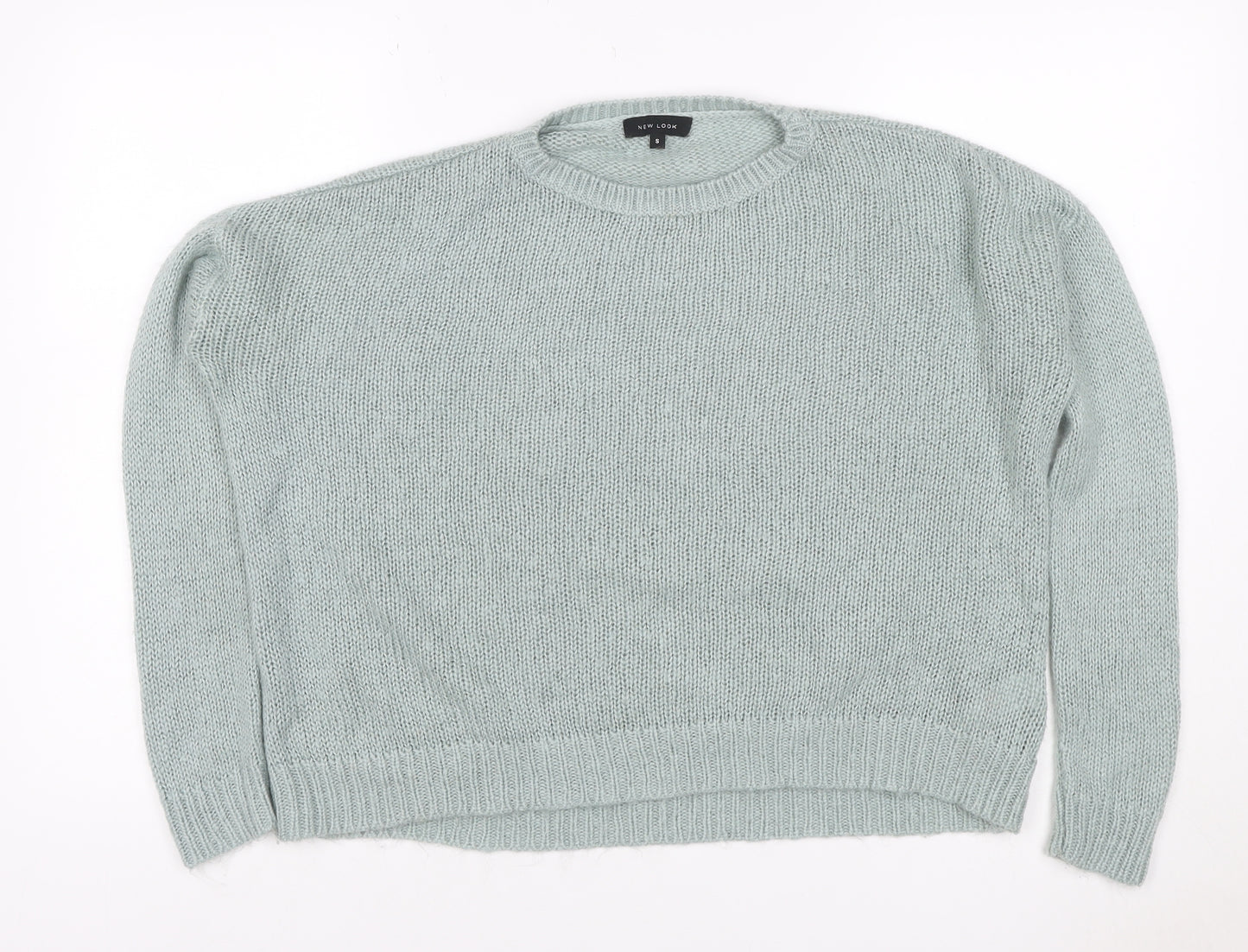 New Look Women Green Size S Chunky Knit Crew Neck Raglan Jumper
