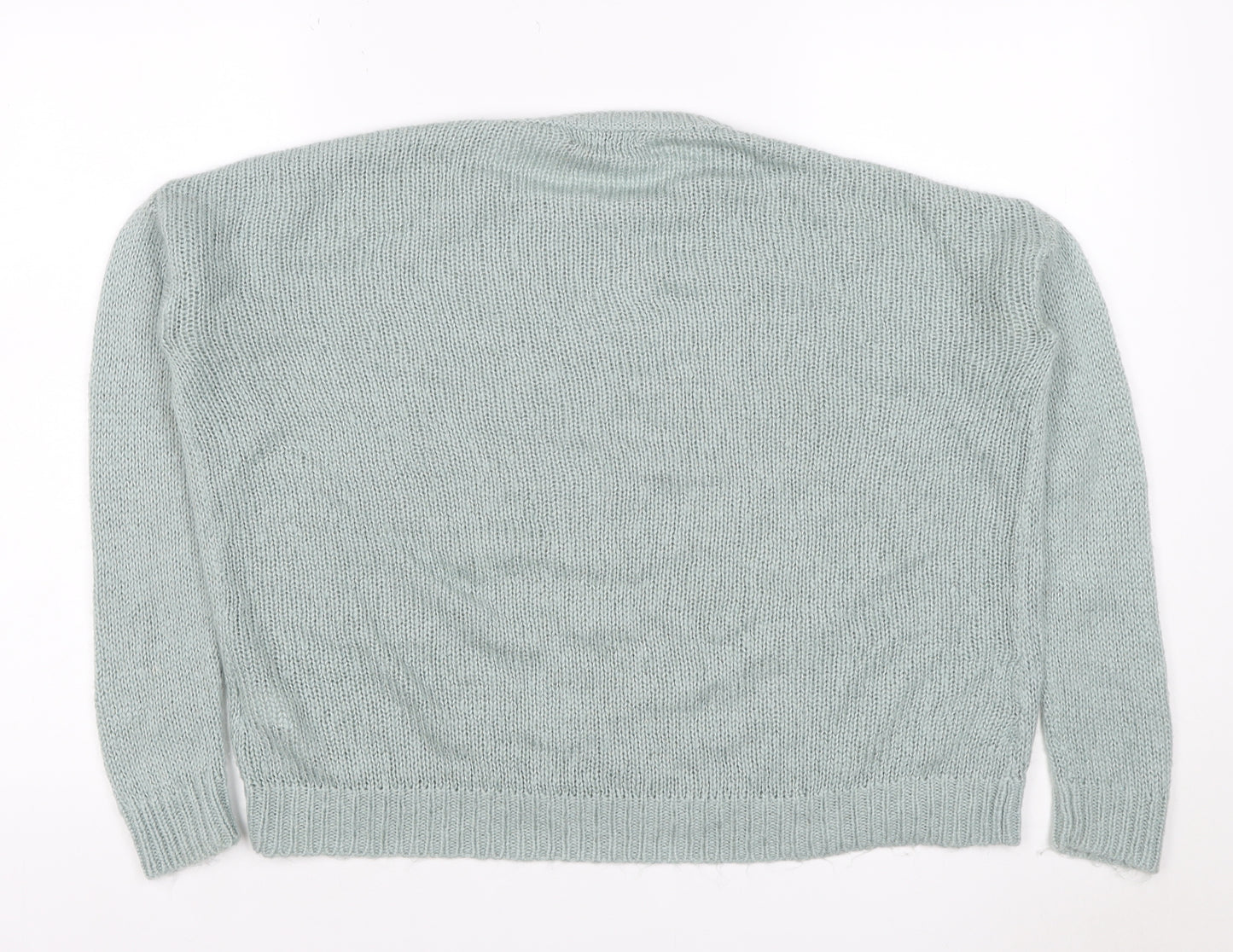New Look Women Green Size S Chunky Knit Crew Neck Raglan Jumper