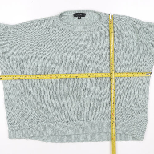 New Look Women Green Size S Chunky Knit Crew Neck Raglan Jumper