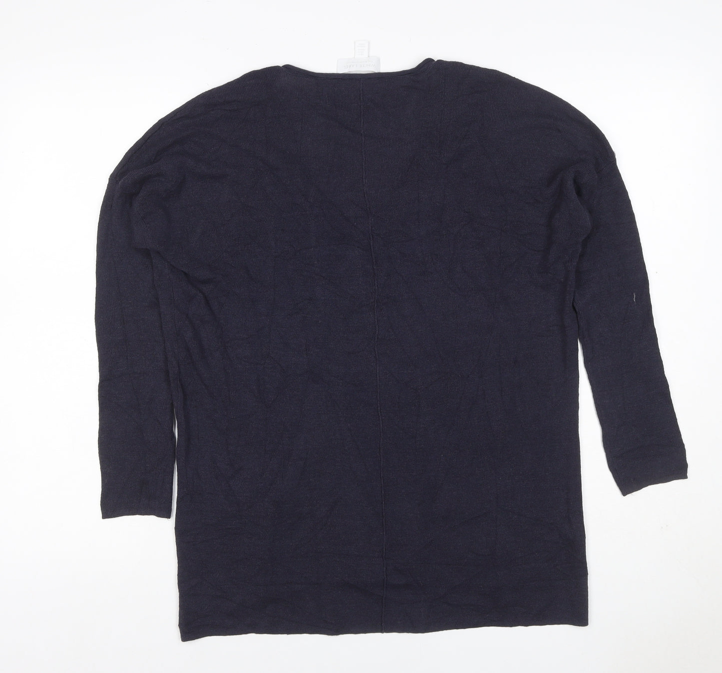 White Label The White Company Women Navy S V-Neck Knit Tunic Top