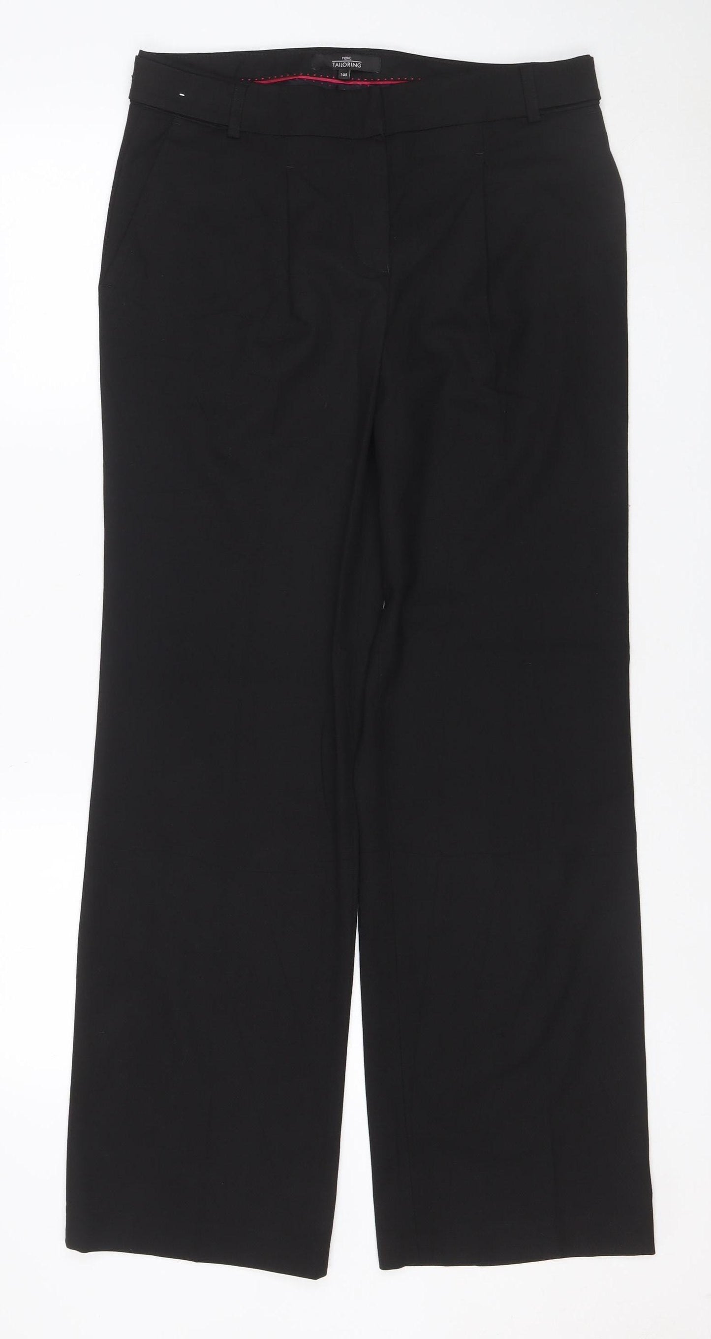 Next Women’s Black Size 10 Regular Tailored Straight Leg Work Trousers